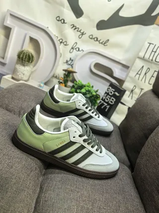 Adidas Samba Sage Green and White Lifestyle Sneakers 9