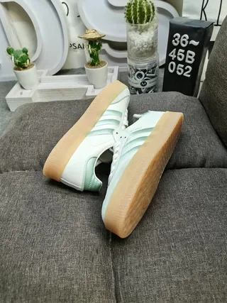 Adidas Samba White and Mint Green Lifestyle Sneakers 7