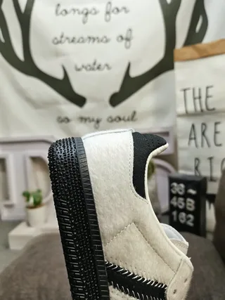 Adidas Samba White and Silver Glitter Lifestyle Sneakers 3