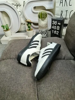 Adidas Samba White and Silver Glitter Lifestyle Sneakers 6