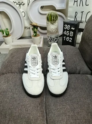 Adidas Samba White and Silver Glitter Lifestyle Sneakers 10
