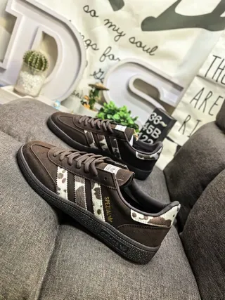 Adidas Spezial Brown and Cow-Print Lifestyle Sneakers 7