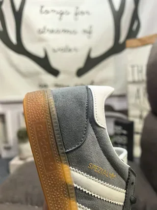 Adidas Spezial Gray and White Suede Lifestyle Sneakers 3