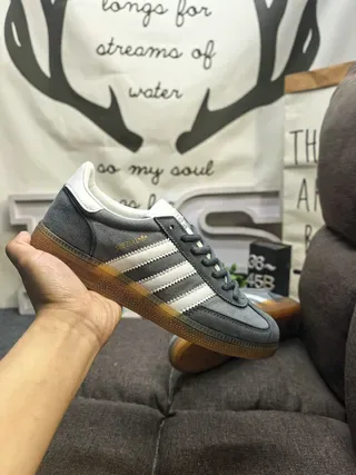 Adidas Spezial Gray and White Suede Lifestyle Sneakers 5