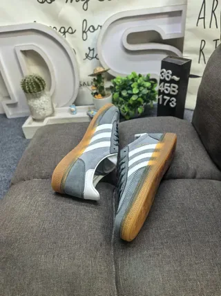 Adidas Spezial Gray and White Suede Lifestyle Sneakers 6
