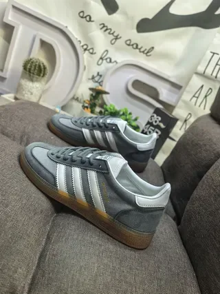 Adidas Spezial Gray and White Suede Lifestyle Sneakers 7