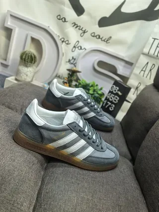 Adidas Spezial Gray and White Suede Lifestyle Sneakers 9