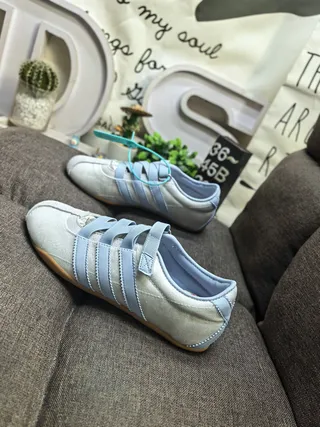 Adidas Spezial Light Gray and Pale Blue Lifestyle Sneakers 7