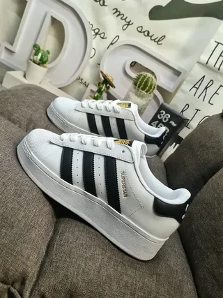 Adidas Superstar All-Black Gold Accents Lifestyle Sneakers 17