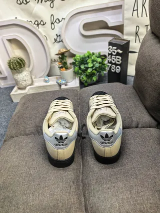 Adidas Superstar Beige Black Shell-Toe Three Stripes Lifestyle Sneakers 8