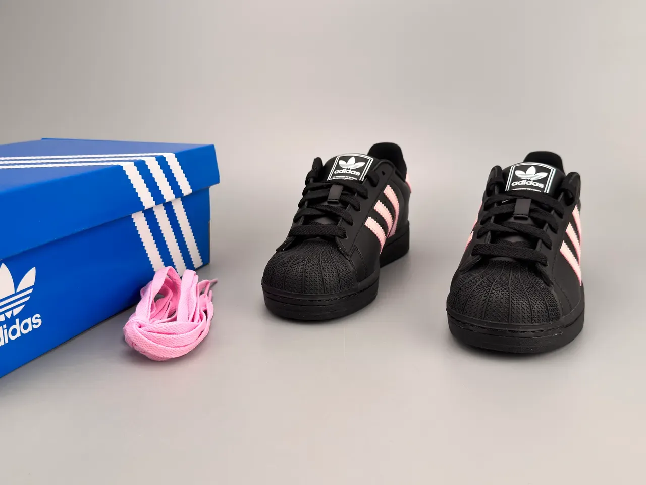 Adidas Superstar Black and Pink Lifestyle Sneakers 3