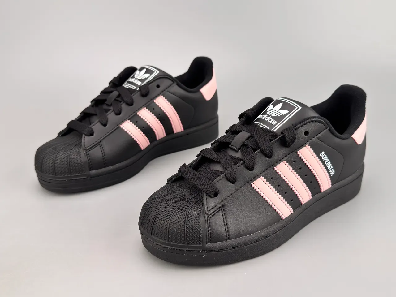 Adidas Superstar Black and Pink Lifestyle Sneakers 5
