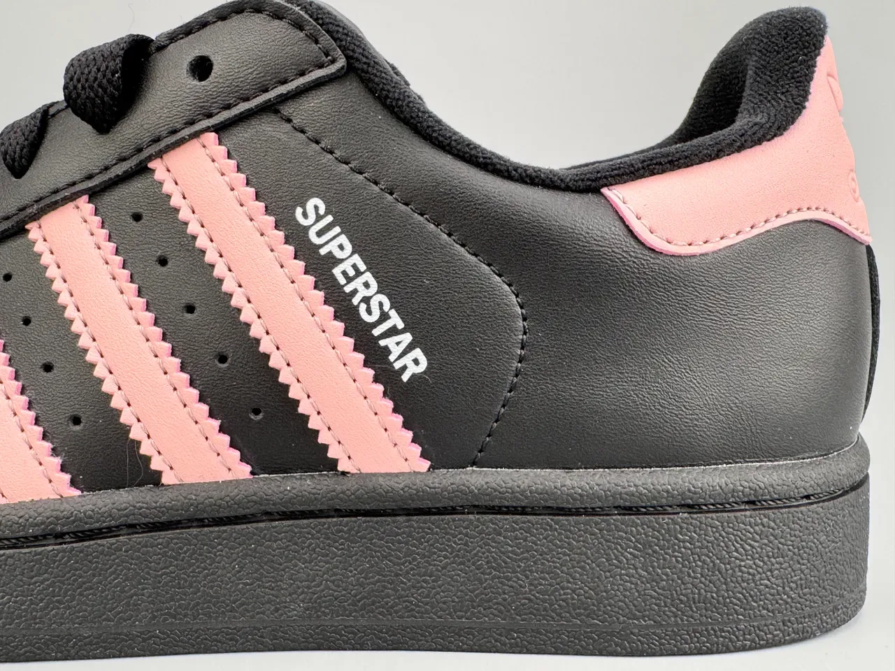 Adidas Superstar Black and Pink Lifestyle Sneakers 7