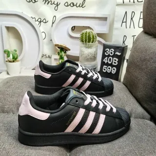 Adidas Superstar Black and Pink Lifestyle Sneakers