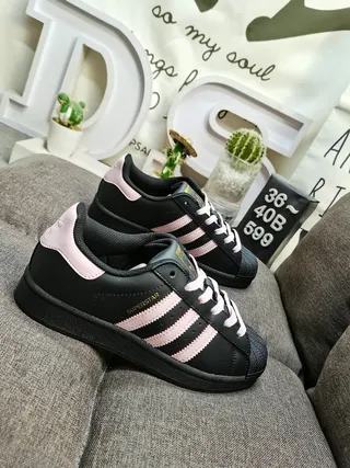 Adidas Superstar Black and Pink Lifestyle Sneakers 9