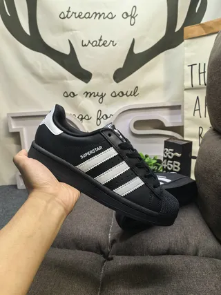 Adidas Superstar Black and White Lifestyle Sneakers 5