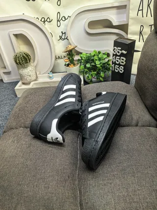 Adidas Superstar Black and White Lifestyle Sneakers 6
