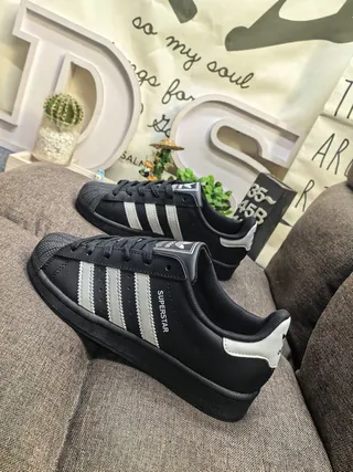 Adidas Superstar Black and White Lifestyle Sneakers 7