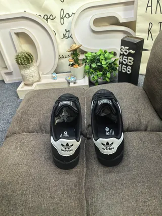 Adidas Superstar Black and White Lifestyle Sneakers 8