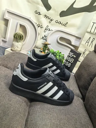 Adidas Superstar Black and White Lifestyle Sneakers 9
