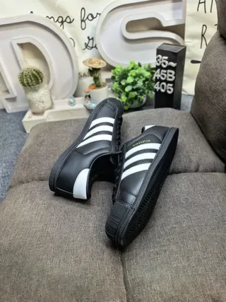 Adidas Superstar Black and White Lifestyle Sneakers 6