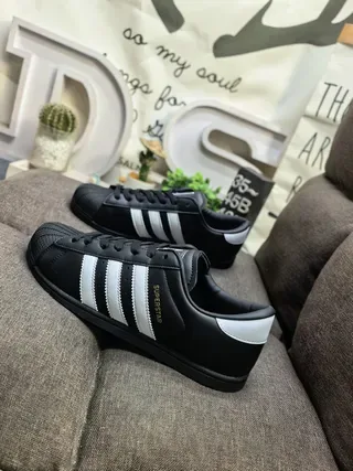 Adidas Superstar Black and White Lifestyle Sneakers 7