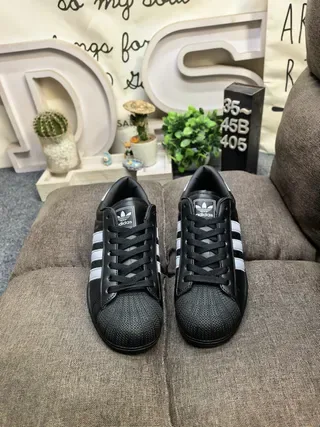 Adidas Superstar Black and White Lifestyle Sneakers 10