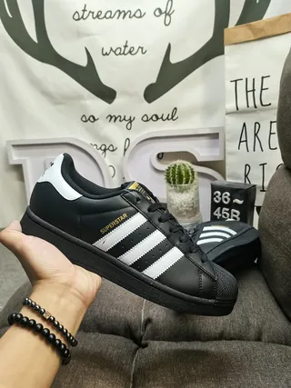 Adidas Superstar Black and White Lifestyle Sneakers 5