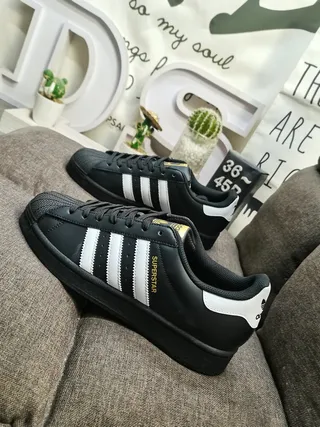 Adidas Superstar Black and White Lifestyle Sneakers 7