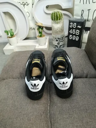 Adidas Superstar Black and White Lifestyle Sneakers 8