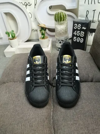 Adidas Superstar Black and White Lifestyle Sneakers 10