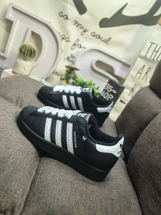 Adidas Superstar Black and White Lifestyle Sneakers 7