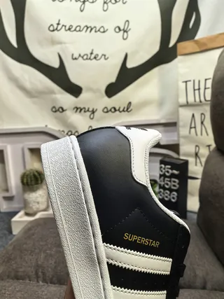 Adidas Superstar Black and White Lifestyle Sneakers 3