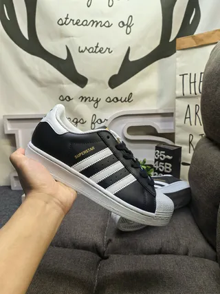 Adidas Superstar Black and White Lifestyle Sneakers 5