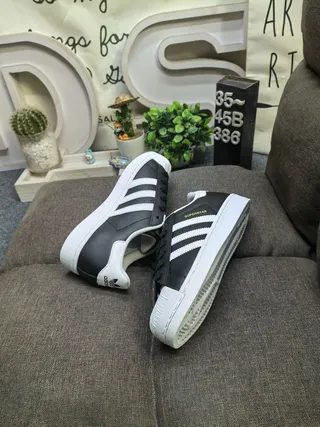 Adidas Superstar Black and White Lifestyle Sneakers 6