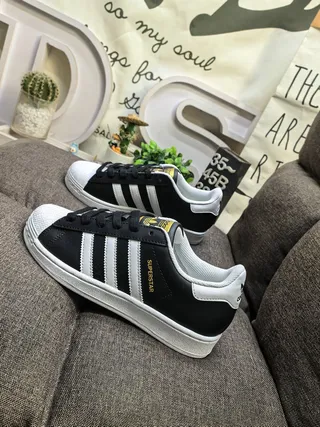 Adidas Superstar Black and White Lifestyle Sneakers 7