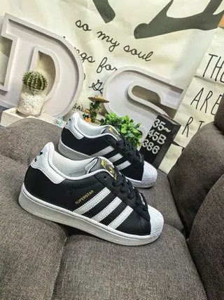 Adidas Superstar Black and White Lifestyle Sneakers 9