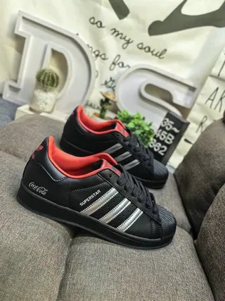 Adidas Superstar Black Red Shell-Toe Three-Stripe Side Panel Lifestyle Sneakers 9