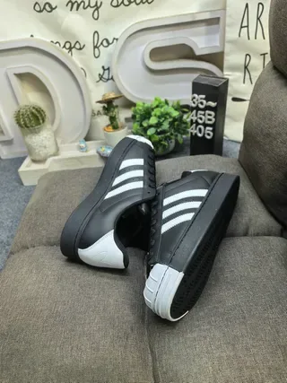 Adidas Superstar Black White Shell-Toe Three-Stripe Side Lifestyle Sneakers 6