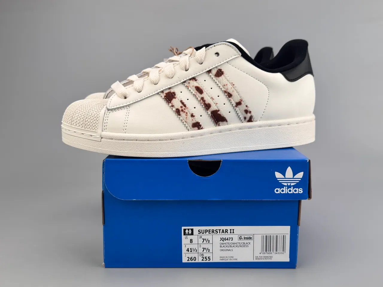 Adidas Superstar Cow-Print Stripes White Lifestyle Sneakers 2