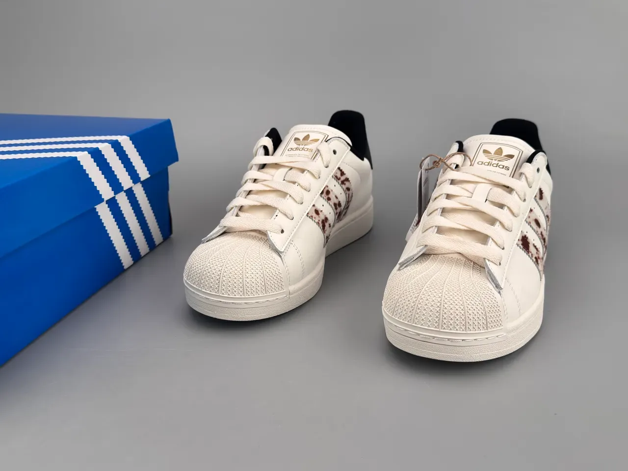 Adidas Superstar Cow-Print Stripes White Lifestyle Sneakers 3