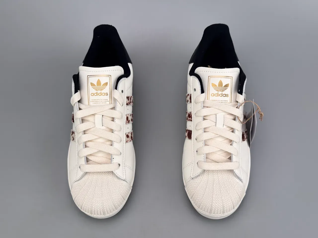 Adidas Superstar Cow-Print Stripes White Lifestyle Sneakers 7