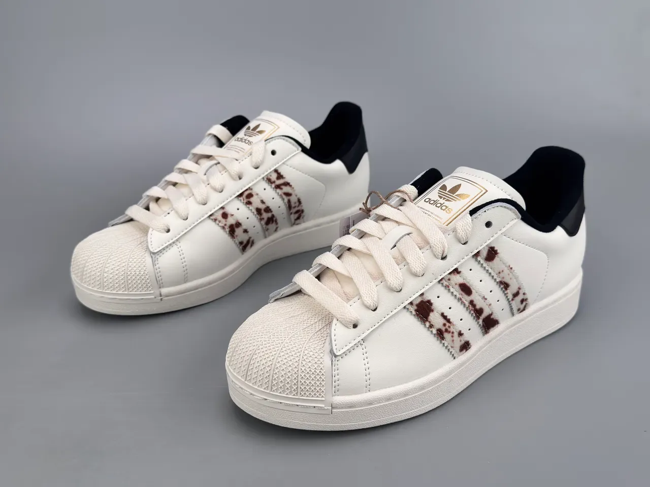 Adidas Superstar Cow-Print Stripes White Lifestyle Sneakers 9