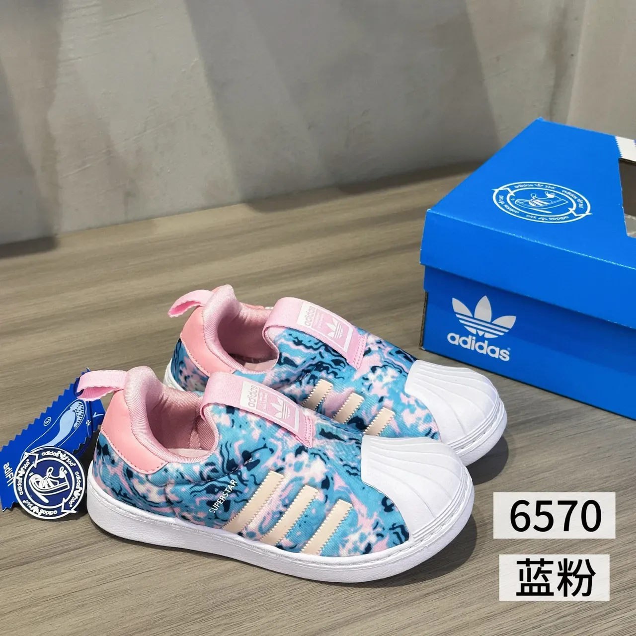 Adidas Superstar Kids Slip-On Navy Blue Graphic Print Lifestyle Sneakers 10