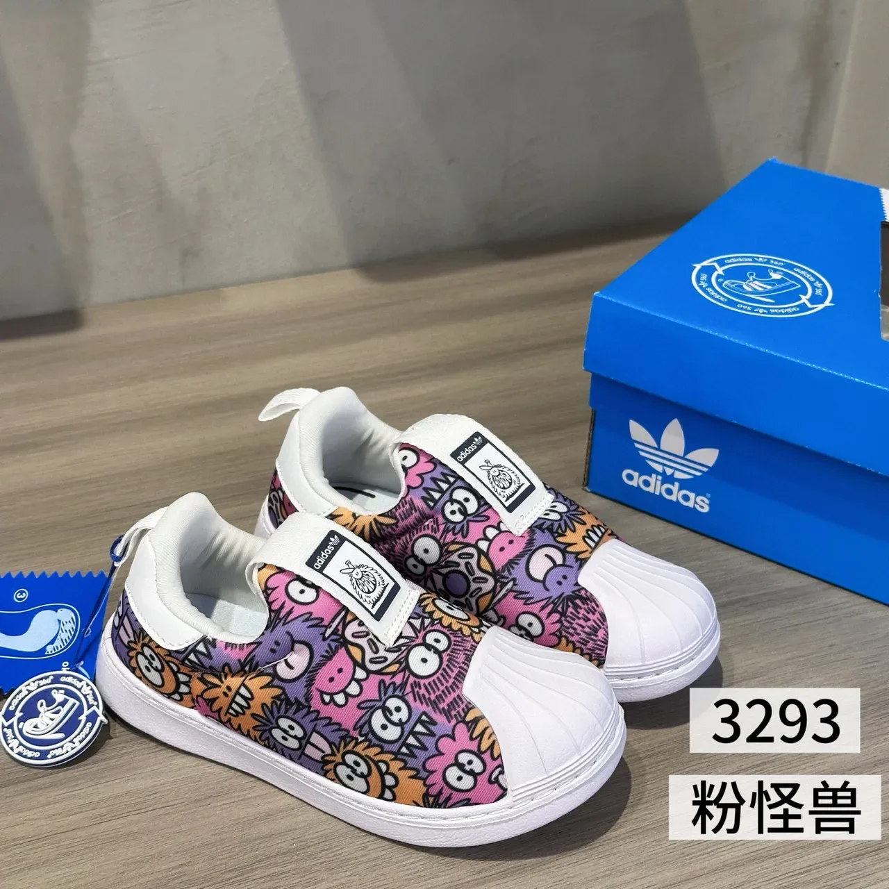 Adidas Superstar Kids Slip-On Navy Blue Graphic Print Lifestyle Sneakers 14