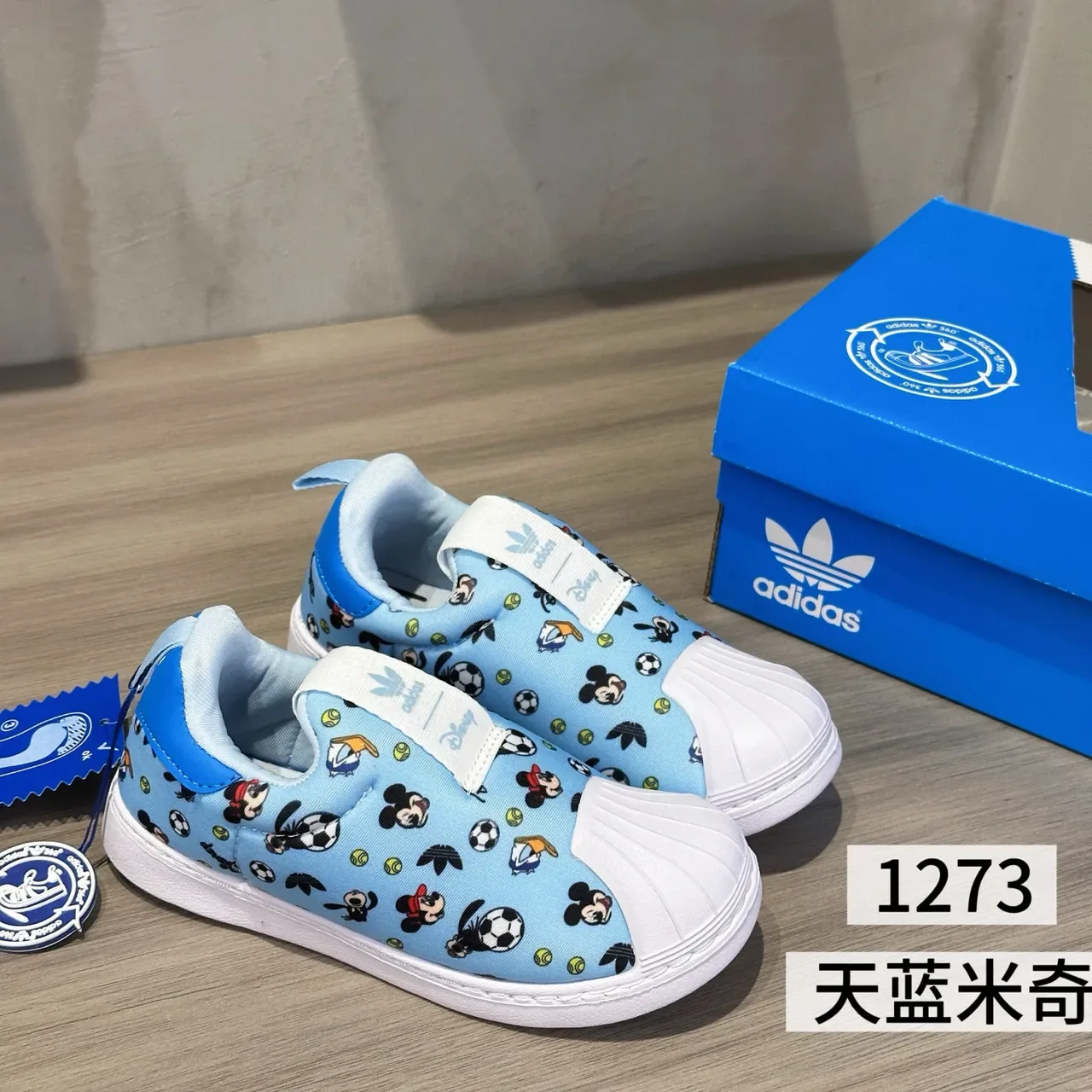 Adidas Superstar Kids Slip-On Navy Blue Graphic Print Lifestyle Sneakers 19