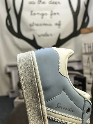 Adidas Superstar Light Blue and Cream Lifestyle Sneakers 3