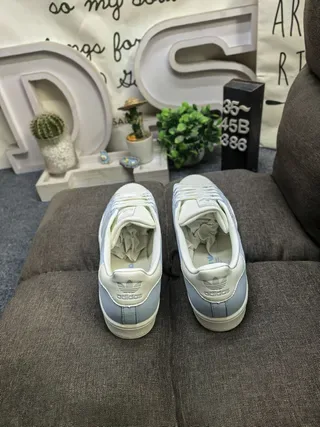 Adidas Superstar Light Blue and Cream Lifestyle Sneakers 8