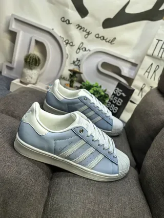Adidas Superstar Light Blue and Cream Lifestyle Sneakers 9