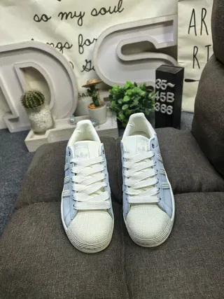 Adidas Superstar Light Blue and Cream Lifestyle Sneakers 10